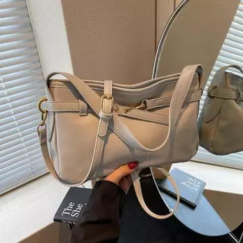 Portable casual small square bag trendy fashion women s bag new summer versatile shoulder bag бежевый