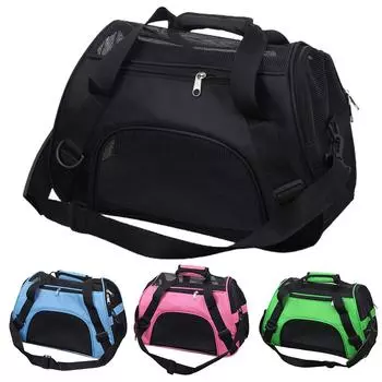 Portable Cat Breathable Cage Tote Carrier Складная дорожная сумка через плечо S синий