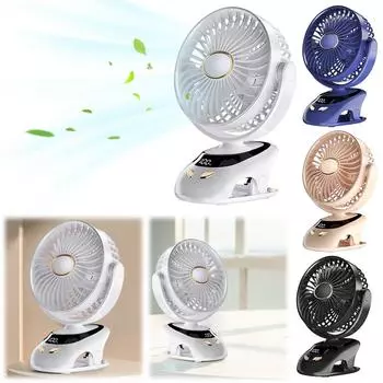 Portable Clip on Fan Rechargeable Baby Stroller Fan 360 Degree Rotation Camping Fan Desktop Fan for Home Office Stroller Camping белый