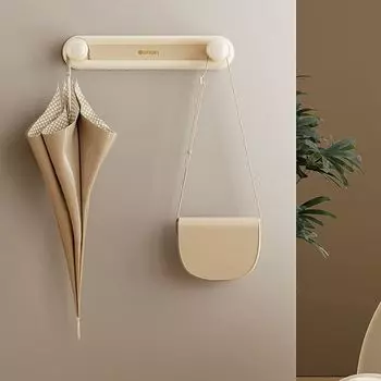 Portable Clothes Hook Multi-functional Telescopic Clothes Storage Rack Punch-free Wall Hanging Wall-mounted Coat Rack Home