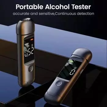 Portable Digital Alcohol Detector High Capacity Portable Breath Alcohol Tester Alcoholtester Breathalyzer чёрный
