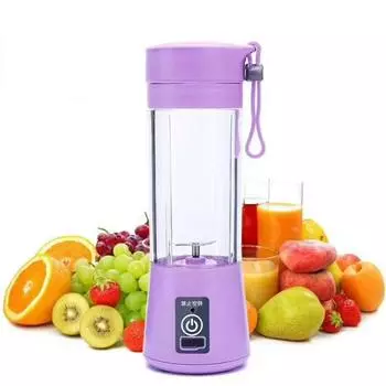 Portable Electric Juicer USB Rechargeable Handheld Smoothie Blender Fruit Mixers Milkshake Maker Machine Juicing Cup 6 Blades розовый