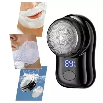 Portable Electric Shaver USB Rechargeable Mini Shaver with Battery Power Display Gifts for Men/Father/Husband/Boyfriend