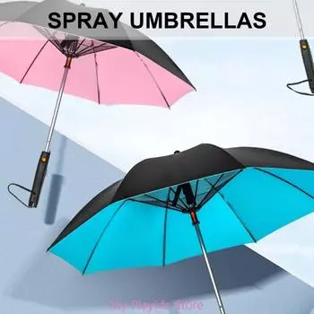 Portable Fan Misting Umbrellas Cooling Sun Protections Umbrellas for Outdoor