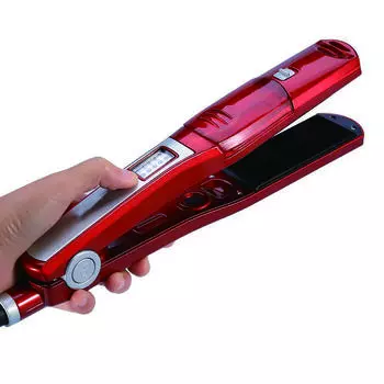 Portable Flat Iron Hair Straightener Hair Iron Straightener Brush Fast Hair Straightener us красный