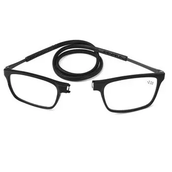 Portable Folding Reading Glasses High Definition Resin Fashion Presbyopic Eyeglasses Neck Reading Glasses reading Glasses Men +150 чёрный