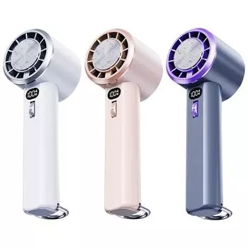 Portable Hand Fan USB Rechargeable 100 Wind Speeds Mini Bladeless Handheld Fan Turbo Jet Fan Mini Portable Ice Cold Fan White