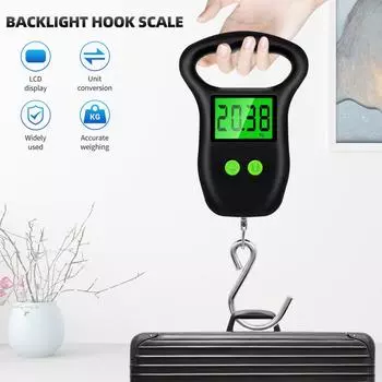 Портативные ручные цифровые весы для багажа 50 кг 10 г подвесные весы с рыболовным крючком измерительная лента подсветка ЖК-дисплей