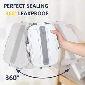 Portable Heated Lunch Box 1.8L Large Capacity 304 Stainless Steel Electric Bento Box for Home Office Car 12V/220V/110V us белый