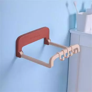Portable Home Bathroom Wall-mounted Foldable Washbasin Stand Hook Basin Bracket With Rounded Edges And Corners, Storage Rack серый