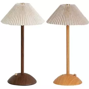Portable LED Desk Lamp Fabric Shade Dimmable Touch Lamp Rechargeable for Bedroom A