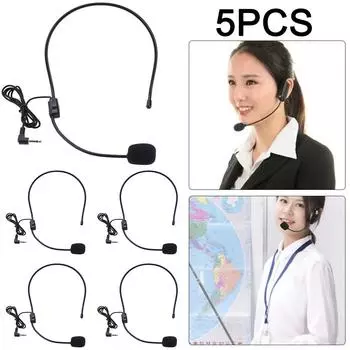 Portable Lightweight Wired 3.5mm Plug Guide Lecture Speech Headset Microphone ?