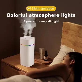 Portable Mini Aroma Diffuser USB Air Humidifier Essential Oil Night Light Cold Mist Maker Sprayer Remove Skin Dry Moisturized белый