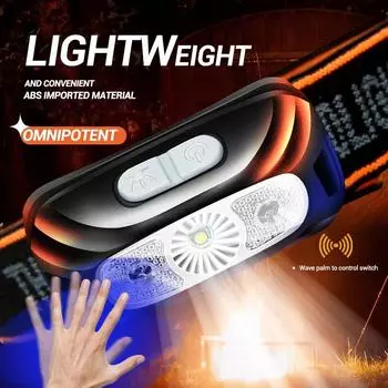 Portable Mini COB LED Headlamp USB Rechargeable 500mah Built-in Battery Headlight Outdoor Camping Fishing emergent Search Torch