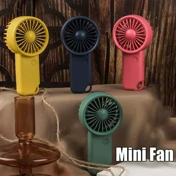 Portable Mini Fan Rechargeable USB Charging Handheld Fan Built-in 500mAh Battery 3 Speed Power for Outdoor Office Sports Travel жёлтый