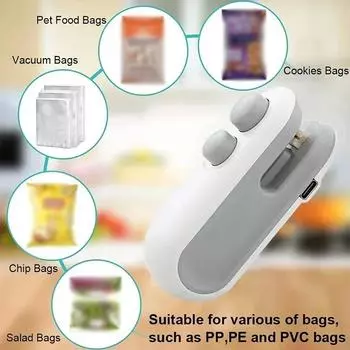 Portable Mini Snack Hot Bag Sealing Machine USB Charging Multifunctional Vacuum Sealing Machine Plastic Bag Hot Sealing Clip