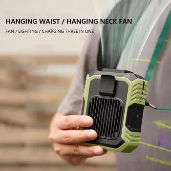 Portable Mini Waist Fan USB Rechargeable 4000mAh Hands-free Fan Emergency Mobile Power Electric Fan Cooler Bladeless for Outdoor оранжевый