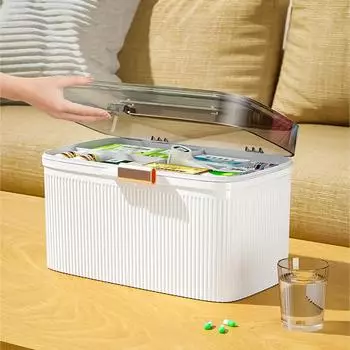 Portable Multi-Functional Children s Household Light Luxury Mask Storage Box Transparent Medical Box Household Large Capacity