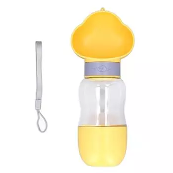 Portable Pet Water Bottle Leakproof Easy Drinking Feeder Water Dispenser for Outdoor Walking Hiking жёлтый