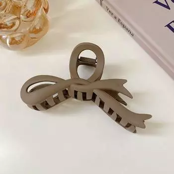Portable Plastic Matte Bow Hair Clips Solid Waterproof Acrylic Twisted Hair Claws Elegant Resin Shark Clips Work
