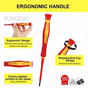 Portable Plum Blossom Head Slotted Head Insulated Screwdriver Set 6Pcs/Set Convenient With Case Magnetic 1000V Electrician Tools