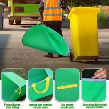 Portable Pop-up Leaf Collection Bag Reusable Yard Garden Bag Leaf Collector Garden and yard waste storage 144x74x52cm зелёный