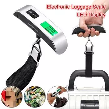 Portable Scale Digital LCD Display 110lb/50kg Electronic Luggage Hanging Suitcase Travel Weighs Baggage Bag Scale Weight Balance