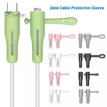 Портативный силиконовый AtoL/CtoL USB-кабель для зарядки, защитный чехол для iPhone AtoL чёрный