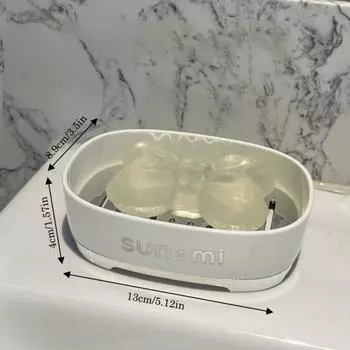 Portable Soap Box Double Layer Drain Soap Dishes Simple Shower Soap Holder Outdoor Silver White