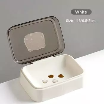 Portable Soap Dish with Lid - Plastic Travel Soap Holder, Keeps Soap Dry for Bathroom Home Outdoor