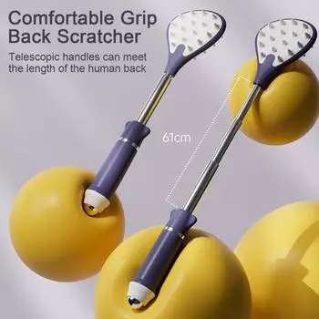 Portable Telescopic Back Scratcher Itchy Scratch Tool for Deep Tissue Massage Acupoint чёрный