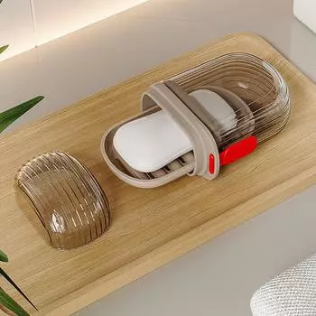 Portable Travel Soap Box Bathroom Soap Dishes Sealed Storage Box Waterproof Soap Dish Plate Case Tray Soap Box Dispenser Holder чёрный