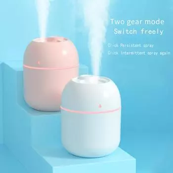 Portable Usb Car Humidifier 220ml Mini Aroma Diffuser Led Silent Air Purifier Humificador For Bedroom Home Car Accessories белый