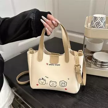 Portable vegetable basket bag women s 2025 new spring tide country retro bucket bag simple shoulder armpit bag чёрный