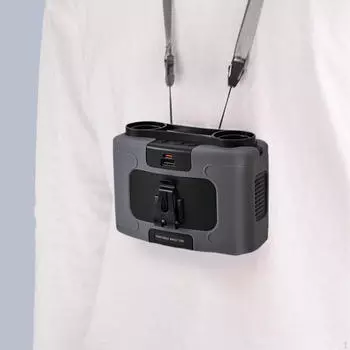 Portable Waist Fan Cooling Multipurpose Quiet Personal USB Charging for Fishing Outdoor Gray 10000mAh