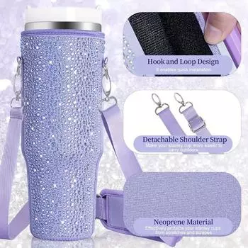 Portable Water Bottle Bag Holder Adjustable Shoulder Strap Water Bottle Bag