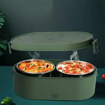 Portable Wireless USB Charging Electric Mini Lunch Box Food Heater Container Travel Rice Cooker Warmer Stainless Steel Bento Box розовый