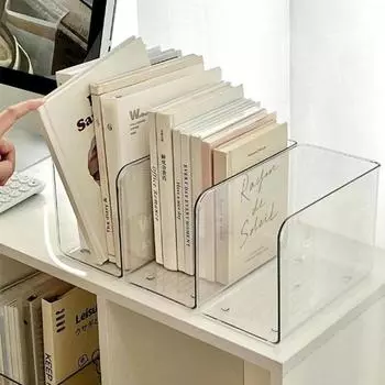 Портативная акриловая подставка для книг, прозрачная, бесплатная, комбинированная, книжная полка, U-образная, для хранения книг, настольная, для домашнего офиса