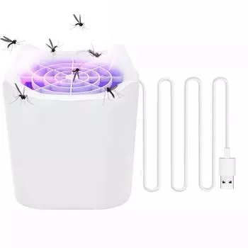 Портативная электрическая ловушка для насекомых Zapper, USB аккумуляторная ловушка для мух белого цвета