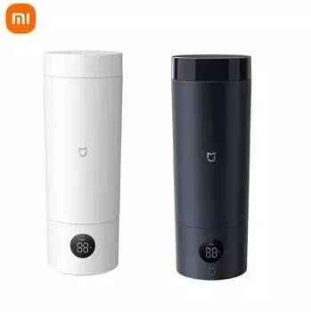 Портативная электрическая нагревательная чашка Xiaomi Mijia, 2 температуры, светодиодный термос, чашка для кипячения из нержавеющей стали 316, чайник для путешествий, кофе