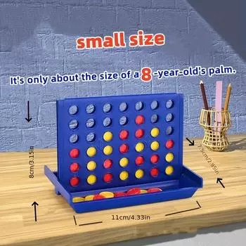 Портативная игровая головоломка Connect 4 Classic Grid, 10,16 см, ряд игр, настольные стратегические игры для детей, для 2 игроков, для семьи и детей от 6 лет