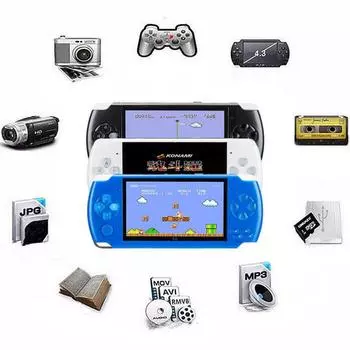Портативная игровая консоль 8 ГБ, 4,3 дюйма, 1000 классических игр GBA, поддержка воспроизведения видео и музыки, синий