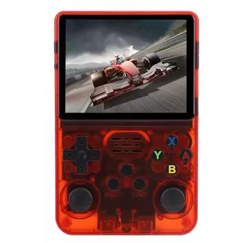 Портативная игровая консоль цвета красного вина с дисплеем IPS 3,5 дюйма, разрешением 640x480, двойным 3D-джойстиком, ретро, 3200 мА·ч, портативная 32G64G