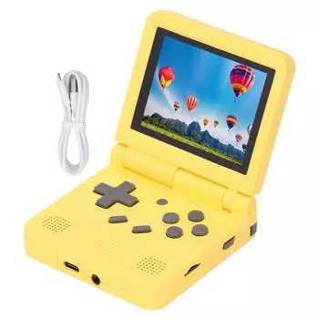 Портативная игровая консоль Flip с 2 регулируемыми углами наклона и экраном 3 дюйма, поддержка эмулятора 15, портативное ретро-видео 16G Storage Card Included