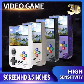 Портативная игровая консоль M19 3D Arcade: 4K HD, поддержка PSP/PS1, подключение к ТВ without card белый