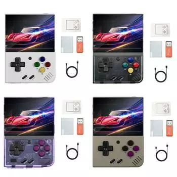 Портативная игровая консоль Miyoo Mini Plus + в стиле ретро с 3,5-дюймовым экраном, перезаряжаемой батареей 3000 мАч, идеальный подарок для любителей детей