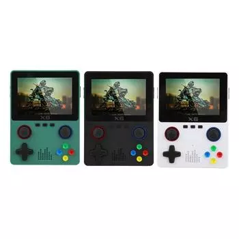 Портативная игровая консоль с поддержкой двух игроков, двойной джойстик, 3,5-дюймовый цветной HD IPS-дисплей, 2000 мАч, портативная Green
