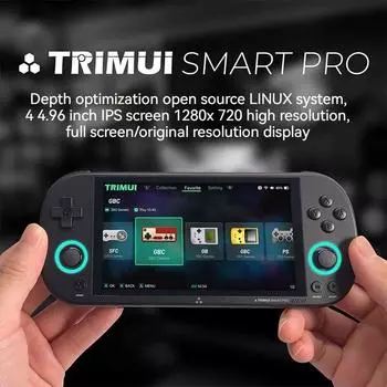 Портативная игровая консоль TRIMUI Smart Pro с открытым исходным кодом, ретро-аркада HD, 4,96-дюймовый экран ips, игровая консоль, система Linux, время автономной работы