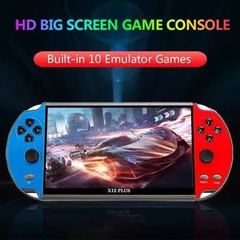 Портативная игровая консоль X7/X12 Plus с HD-экраном 4,3/5,1/7,1 дюйма, портативный аудио-видеоплеер, классическая игра, встроенные 10 000+ бесплатных игр