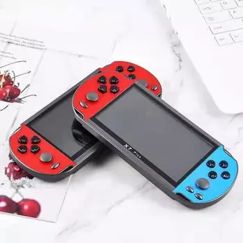 Портативная игровая консоль X7Plus — экран 5,1 дюйма, двойной джойстик PSP, красный и синий X7PLUS
